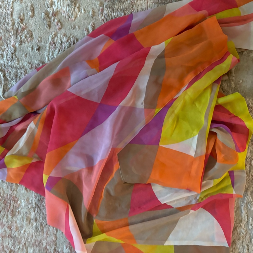 Colorful 100% Silk Trina Turk Wrap - Picture 8 of 8
